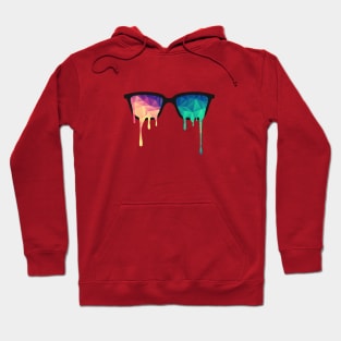 Psychedelic Nerd Glasses with Melting LSD/Trippy Triangles Hoodie